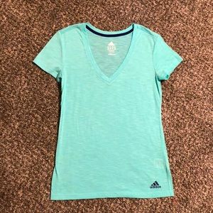 Adidas Climalite V-neck T-shirt - Seafoam Green